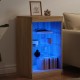 Sonata H Сайдборд с LED светлини, сонома дъб, 41x37x67 см