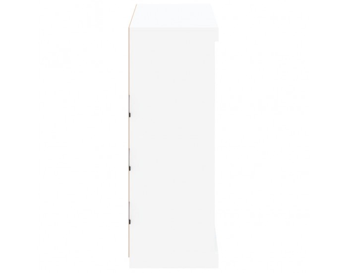 Sonata H Сайдборд с LED светлини, бял, 81x37x100 см