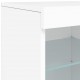 Sonata H Сайдборд с LED светлини, бял, 41x37x67 см