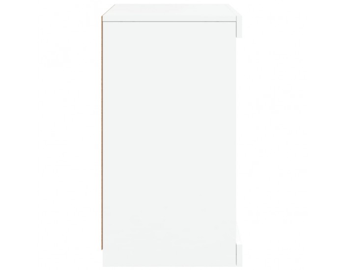 Sonata H Сайдборд с LED светлини, бял, 41x37x67 см