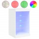 Sonata H Сайдборд с LED светлини, бял, 41x37x67 см
