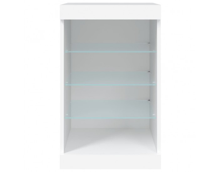 Sonata H Сайдборд с LED светлини, бял, 41x37x67 см