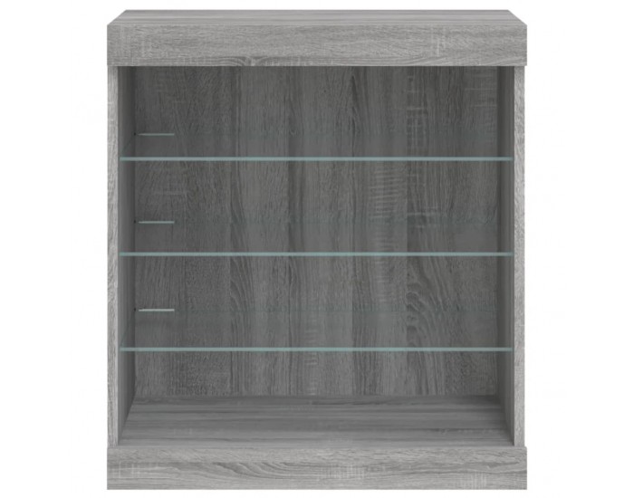Sonata H Сайдборд с LED светлини, сив сонома, 60,5x37x67 см