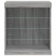 Sonata H Сайдборд с LED светлини, сив сонома, 60,5x37x67 см