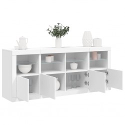 Sonata H Сайдборд с LED светлини, бял, 163x37x67 см - Corpuri, vitrine, biblioteci modulare