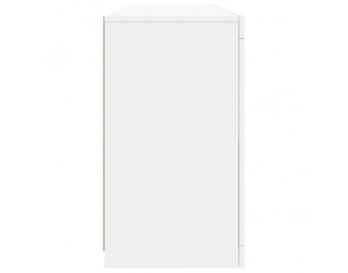 Sonata H Сайдборд с LED светлини, бял, 163x37x67 см