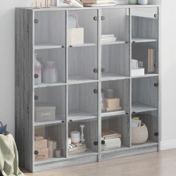 Sonata H Библиотека с врати сив сонома 136x37x142 см инженерно дърво - Living
