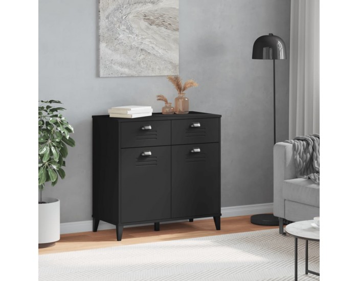 Sonata H Сайдборд VIKEN, черен, 80x40x80 см, инженерно дърво