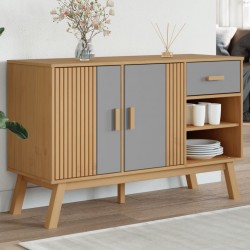 Sonata H Сайдборд OLDEN, сиво и кафяво, 114x43x73,5 см, бор масив - Corpuri, vitrine, biblioteci modulare