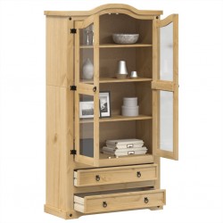 Sonata H Стъклен шкаф витрина Corona 99x43x187 см бор масив - Corpuri, vitrine, biblioteci modulare