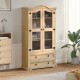 Sonata H Стъклен шкаф витрина Corona 99x43x187 см бор масив