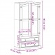 Sonata H Стъклен шкаф витрина Corona 99x43x187 см бор масив
