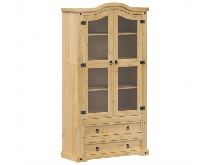 Sonata H Стъклен шкаф витрина Corona 99x43x187 см бор масив