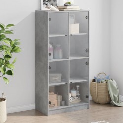 Sonata H Висок шкаф, Бетонно сиво, 68x37x142 см, инженерно дърво - Corpuri, vitrine, biblioteci modulare
