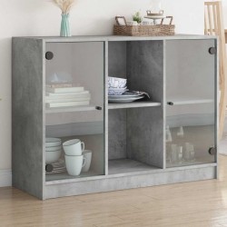 Sonata H Сайдборд, бетонно сив, 102x37x75,5 см, инженерно дърво - Corpuri, vitrine, biblioteci modulare