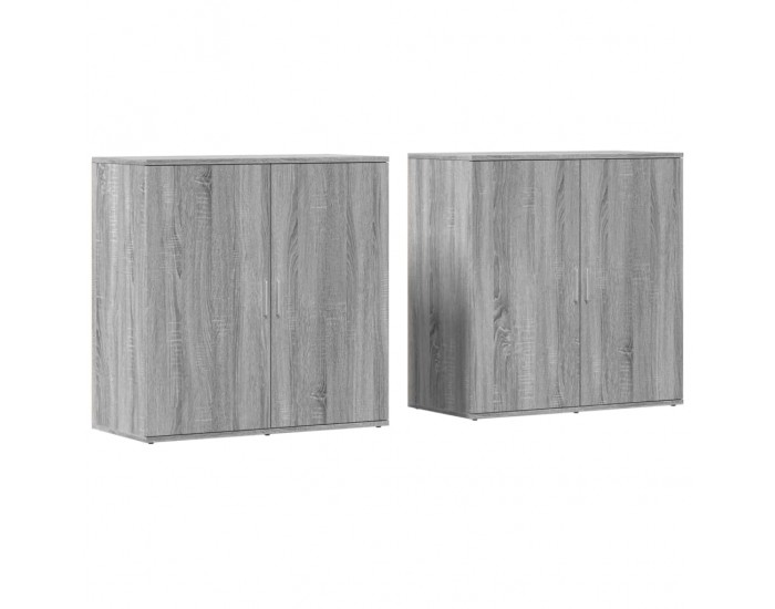 Sonata H Сайдборди, 2 бр, сив сонома, 79x38x80 см, инженерно дърво