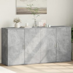 Sonata H Сайдборди, 2 бр, бетонно сиви, 79x38x80 см, инженерно дърво - Corpuri, vitrine, biblioteci modulare