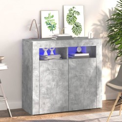 Sonata H Сайдборд с LED светлини, бетонно сив, 80x35x75 см - Corpuri, vitrine, biblioteci modulare