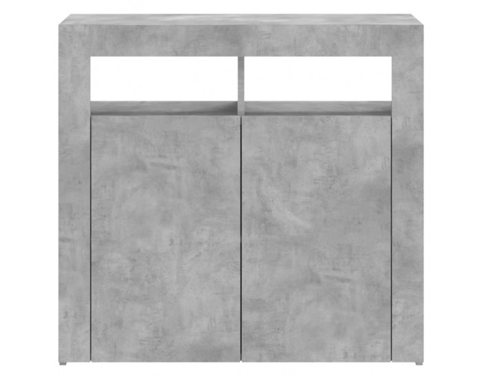 Sonata H Сайдборд с LED светлини, бетонно сив, 80x35x75 см