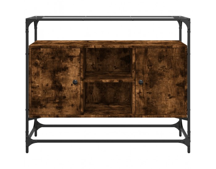 Sonata H Бюфет със стъклен плот, опушен дъб, 98x35x81см, инженерно дърво