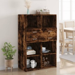 Sonata H Висок шкаф, опушен дъб, 80x42,5x124 см, инженерно дърво - Corpuri, vitrine, biblioteci modulare