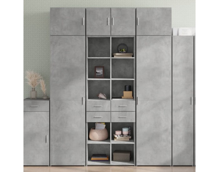 Sonata H Висок шкаф, бетонно сив, 70x42,5x185 см, инженерно дърво