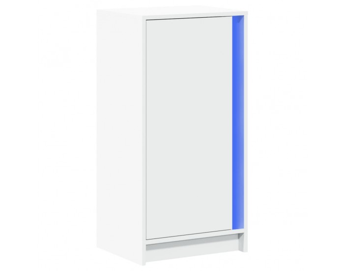 Sonata H Сайдборд с LED, бял, 42,5x34x85 см, инженерно дърво