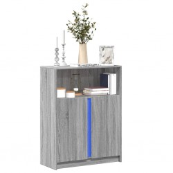 Sonata H Сайдборд с LED, сив сонома, 77x34x100 см, инженерно дърво - Corpuri, vitrine, biblioteci modulare
