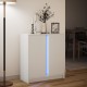 Sonata H Сайдборд с LED, бял, 77x34x85 см, инженерно дърво