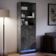 Sonata H Висок шкаф с LED, Бетонно сиво, 69x32,5x200 см инженерно дърво