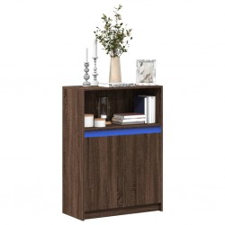 Sonata H Сайдборд с LED, кафяв дъб, 72x34x100 см, инженерно дърво - Corpuri, vitrine, biblioteci modulare
