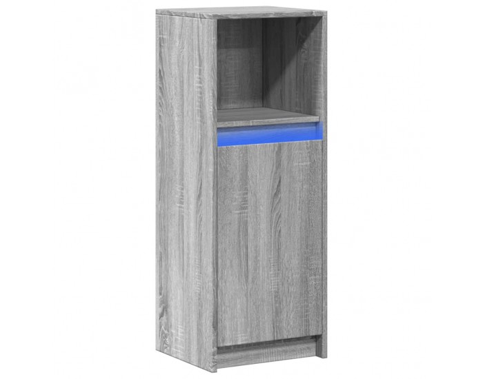 Sonata H Сайдборд с LED, сив сонома, 38x34x100 см, инженерно дърво