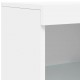 Sonata H Сайдборд с LED светлини, бял, 41x37x100 см