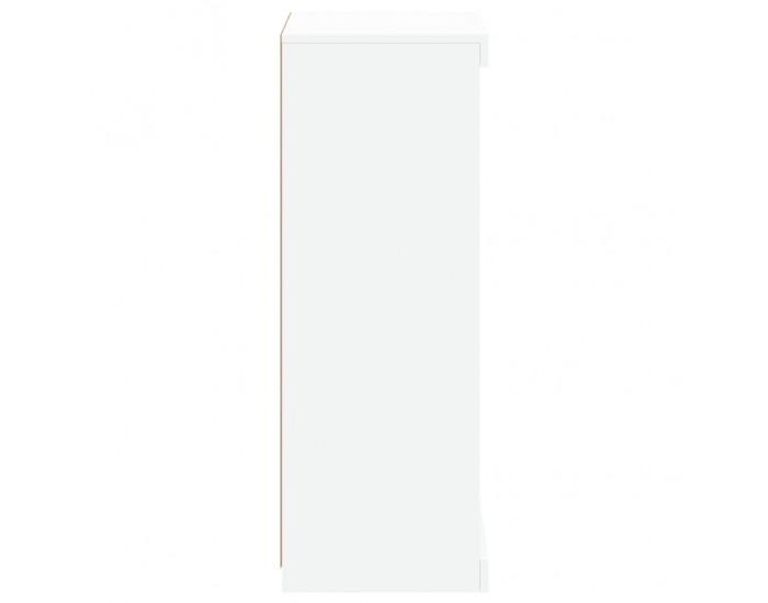 Sonata H Сайдборд с LED светлини, бял, 41x37x100 см