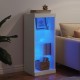 Sonata H Сайдборд с LED светлини, бял, 41x37x100 см