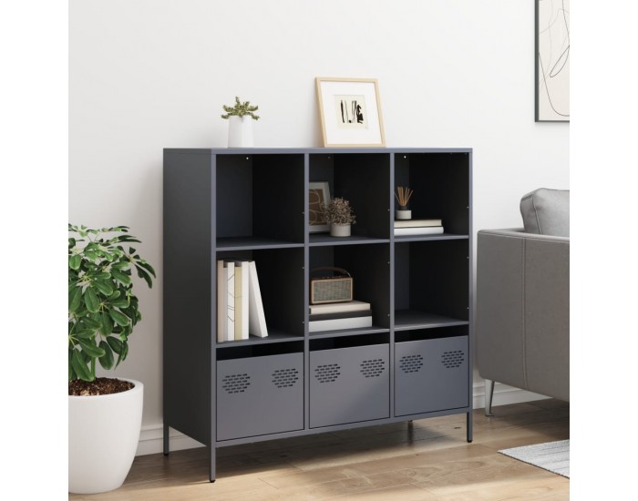 Sonata H Висок шкаф, антрацит, 101,5x39x103,5 см, стомана