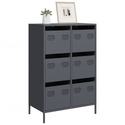 Sonata H Висок шкаф, антрацит, 68x39x101,5 см, стомана - Corpuri, vitrine, biblioteci modulare