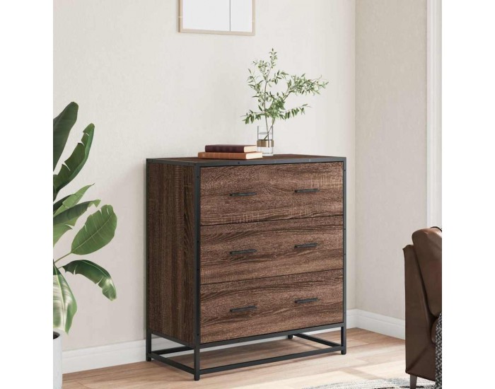 Sonata H Бюфет Кафяв дъб 68x35x76 cm Изработена дървесина и метал