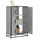 Sonata H Висока дъска Grey Sonoma 68x35x106,5 cm Обработено дърво