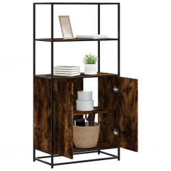 Sonata H Висока етажерка опушен дъб 68x35x139cm Обработено дърво и метал - Corpuri, vitrine, biblioteci modulare