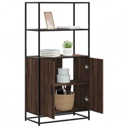 Sonata H Висока етажерка Кафяв дъб 68x35x139 cm Обработено дърво и метал - Corpuri, vitrine, biblioteci modulare