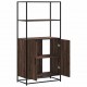 Sonata H Висока етажерка Кафяв дъб 68x35x139 cm Обработено дърво и метал