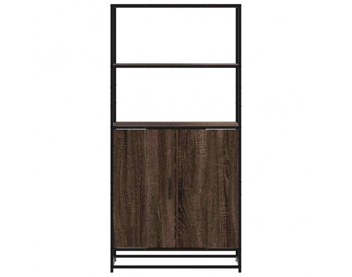 Sonata H Висока етажерка Кафяв дъб 68x35x139 cm Обработено дърво и метал