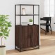 Sonata H Висока етажерка Кафяв дъб 68x35x139 cm Обработено дърво и метал