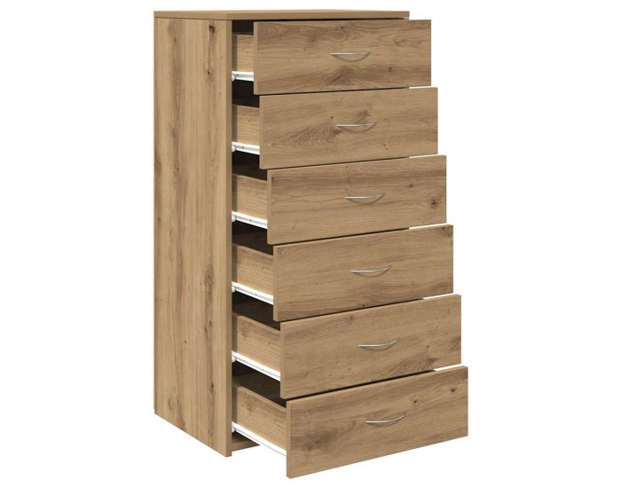 Sonata H Шкаф с 6 чекмеджета Artisan Oak 50x34x96 cm Инженерна дървесина