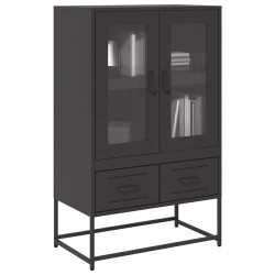 Sonata H Висок шкаф, черен, 68x39x111,5 см, стомана - Corpuri, vitrine, biblioteci modulare