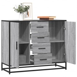 Sonata H Сайдборд, сив сонома, 92x35x76 см, инженерно дърво - Corpuri, vitrine, biblioteci modulare