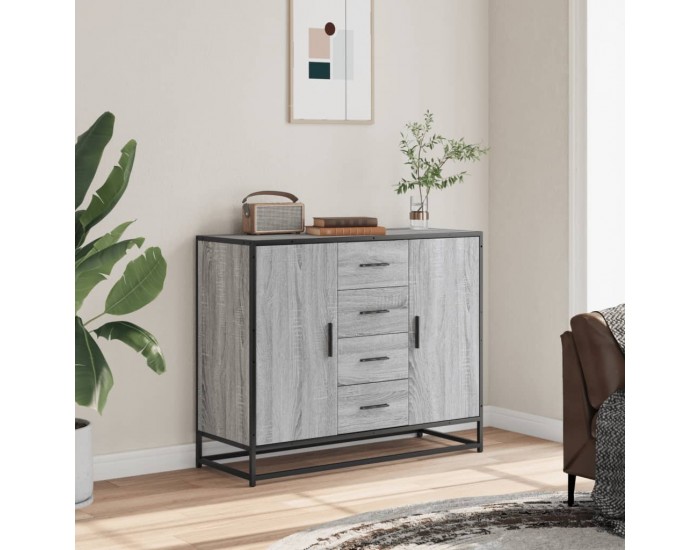 Sonata H Сайдборд, сив сонома, 92x35x76 см, инженерно дърво