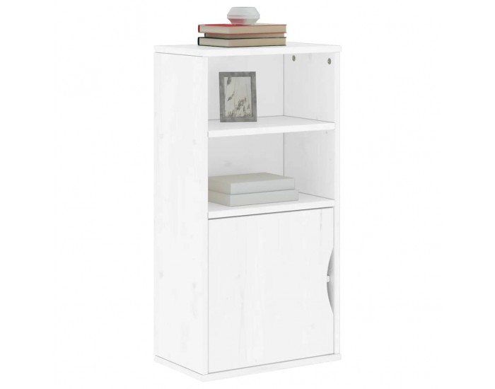 Sonata H Страничен шкаф ODDA White 40x24x79 cm Масивна дървесина Бор