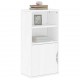Sonata H Страничен шкаф ODDA White 40x24x79 cm Масивна дървесина Бор